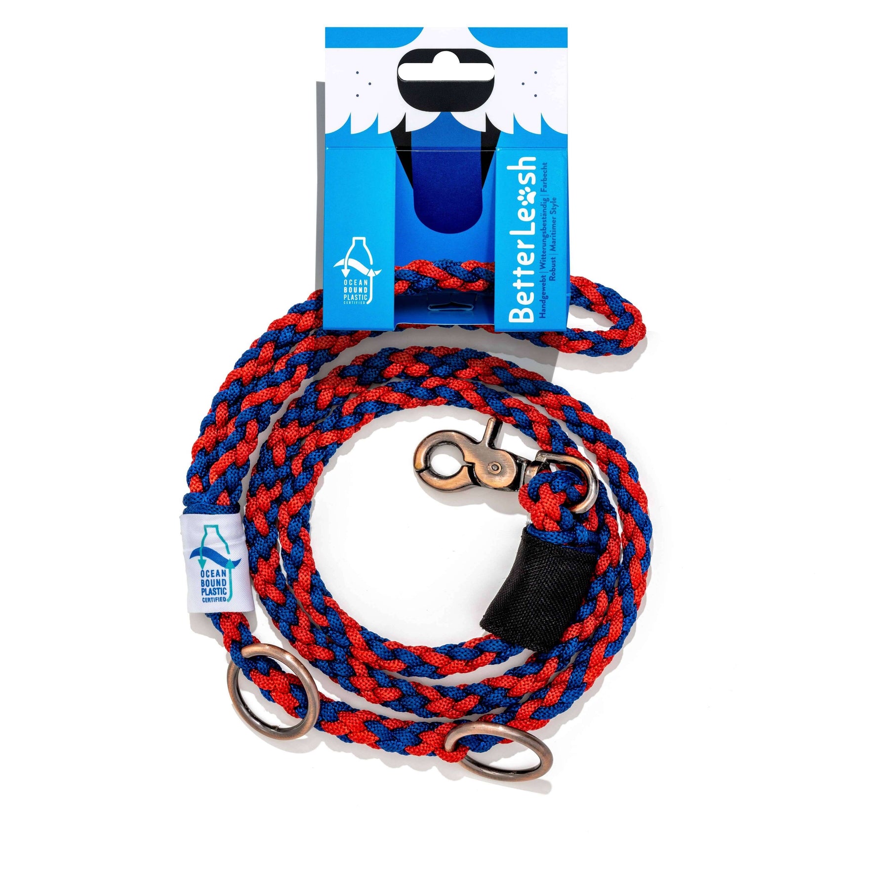 100% Recycled - BETTERLEASH: Royal Red & Blue