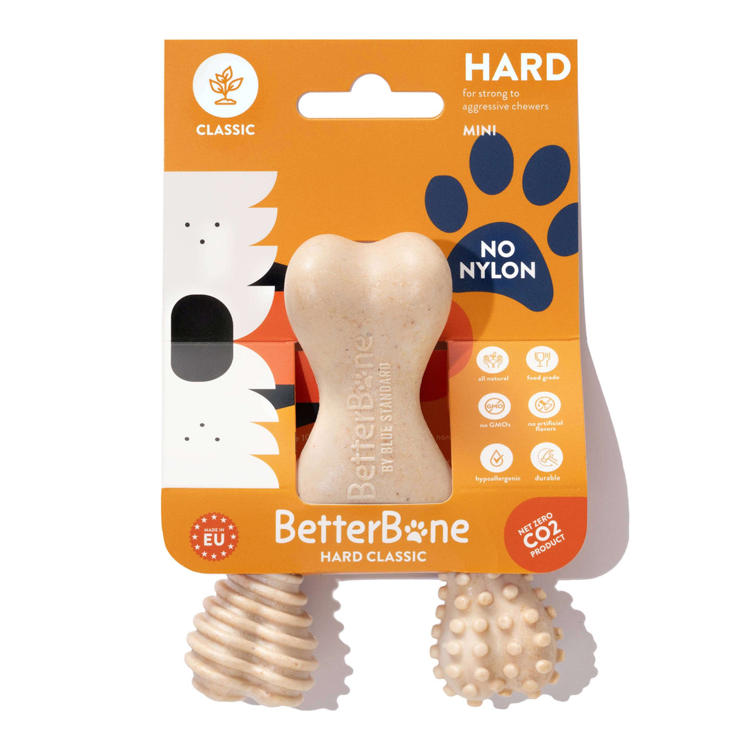 BetterBone HARD -Durable, All-Natural, No Nylon, Sustainable: Beef / Mini (Dogs 5 to 20lbs)