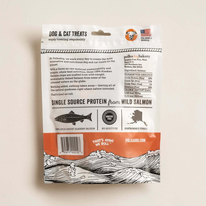 Wild-Caught Dehydrated Fish Treats - Salmon Chips - 4oz - Dog Treats