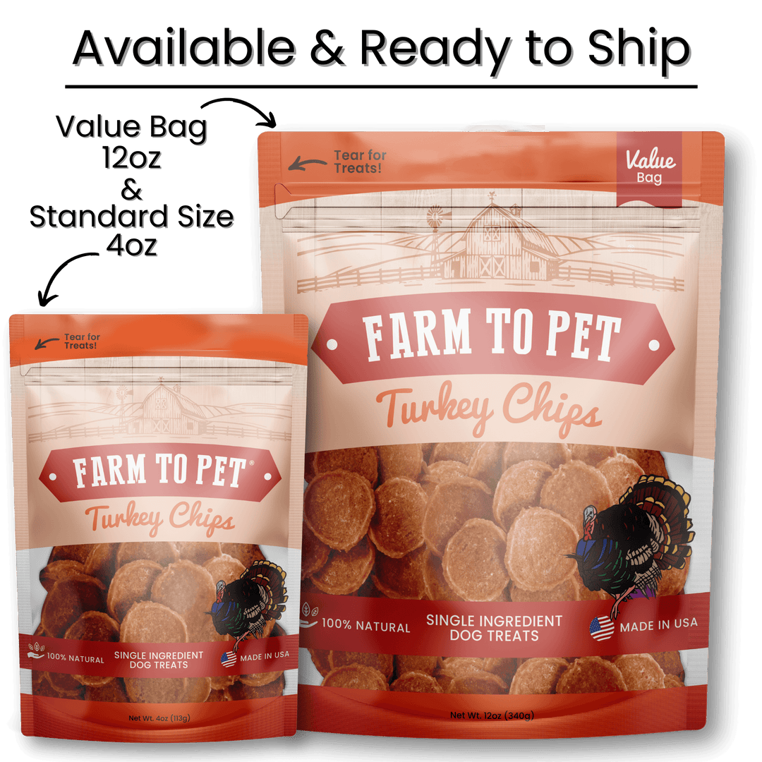 Farm to Pet Turkey Chips Dog Treats 12oz
