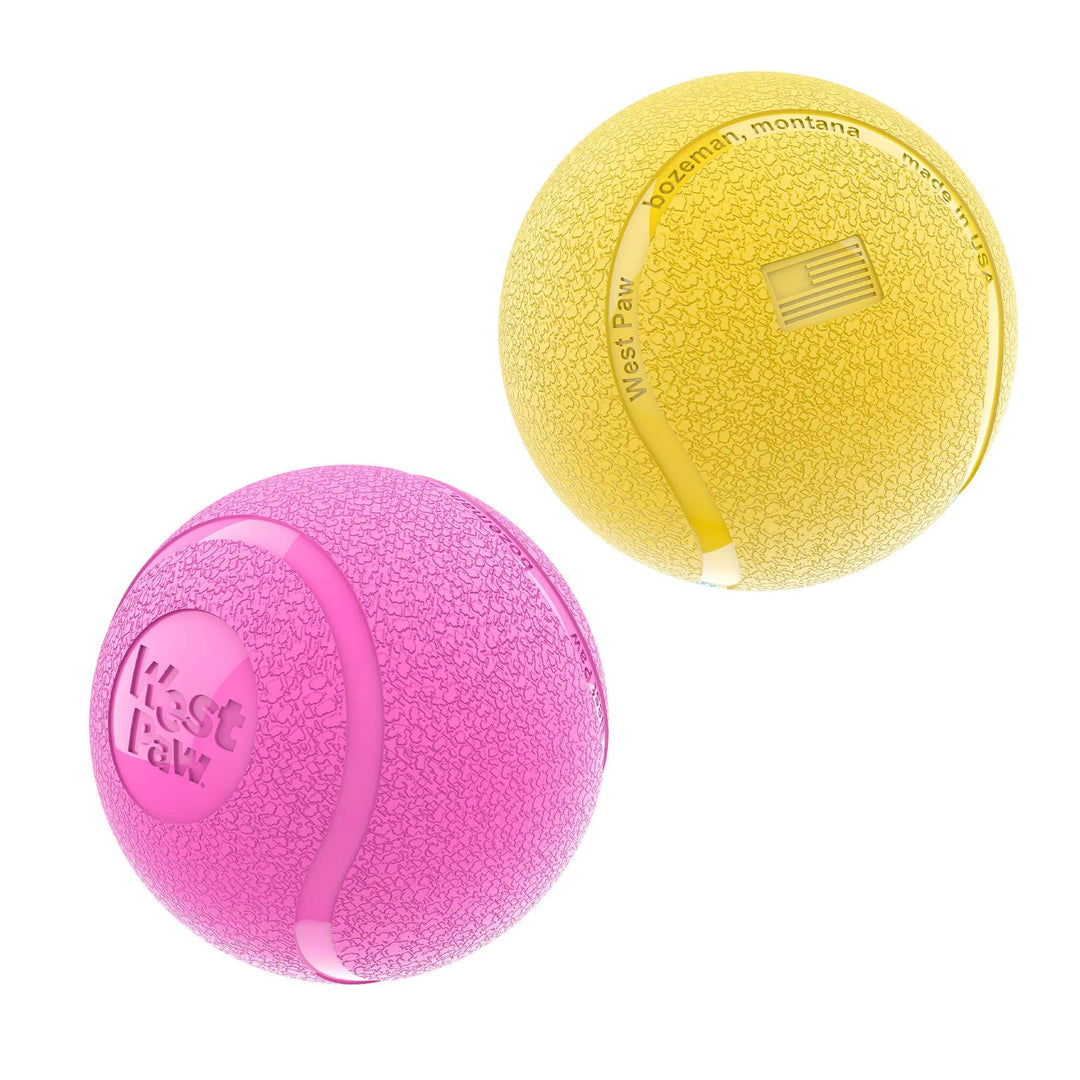 Boundr® 2-Pack Dog Toy Ball for Play, Chew, and Fetch: Dandelion/Hot Pink