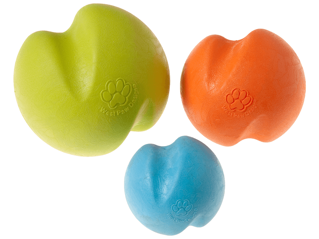 West Paw Jive® Dog Toy Ball for Chew, and Fetch: Tangerine / Extra Small