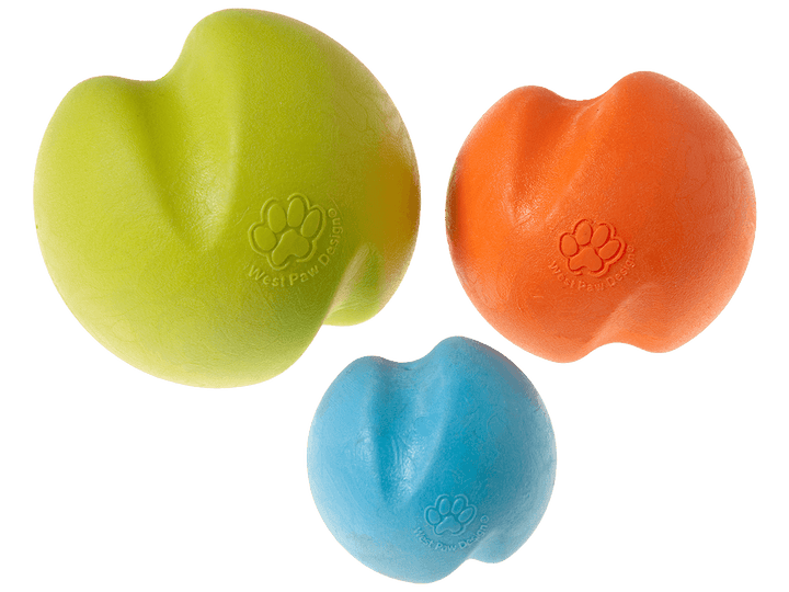 West Paw Jive® Dog Toy Ball for Chew, and Fetch: Tangerine / Extra Small