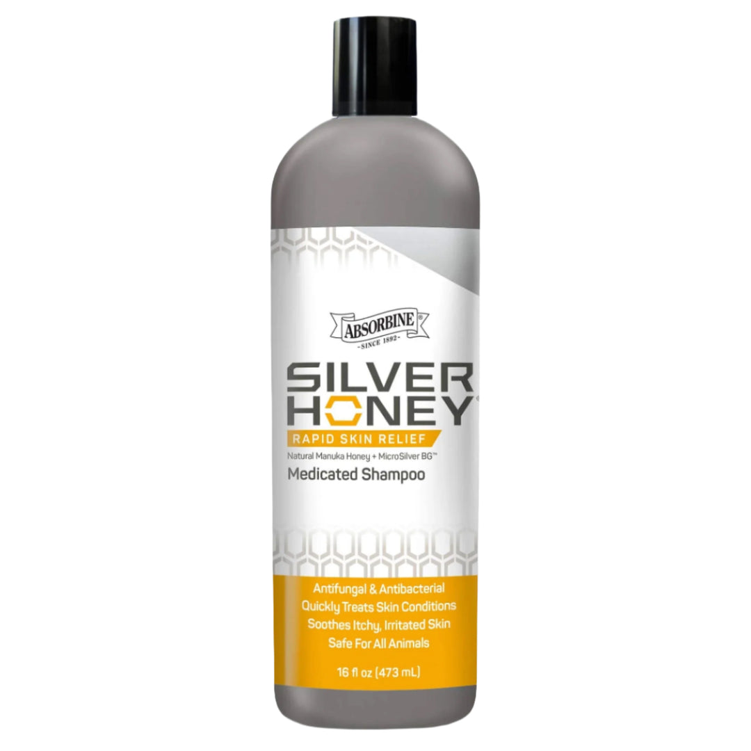 Absorbine Silver Honey shampoo bottle on a white background