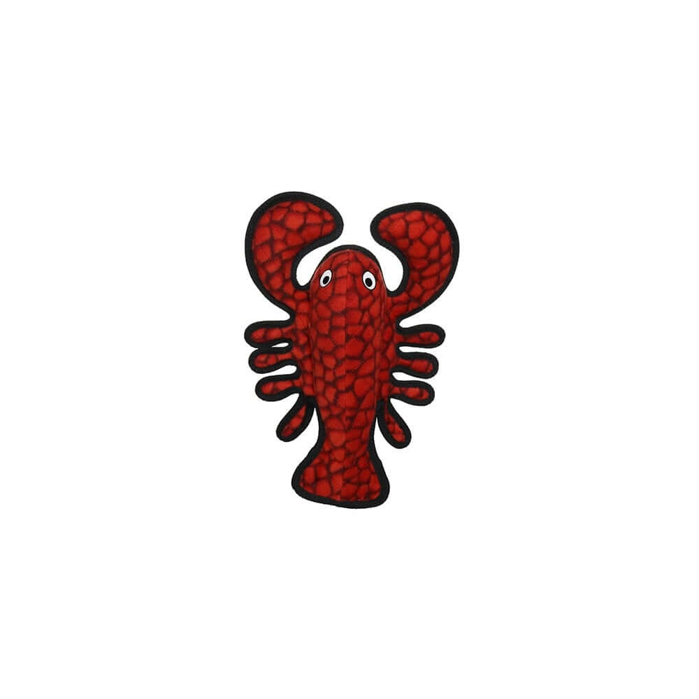 Red plush lobster chew toy for dogs with reinforced edges, durable and machine-washable—affordable from your Washington DC dog shop