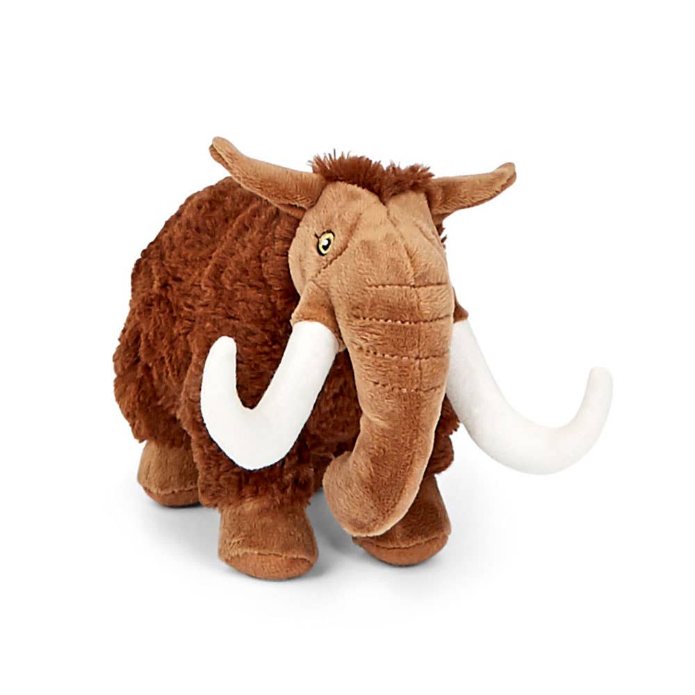 Plush toy mammoth on a white background