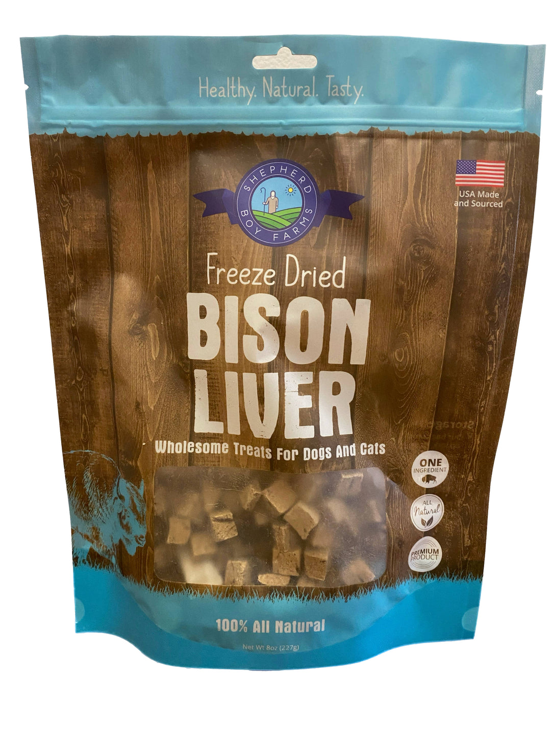 Shepherd Boy Farms Freeze Dried Bison Liver Treats: 8oz