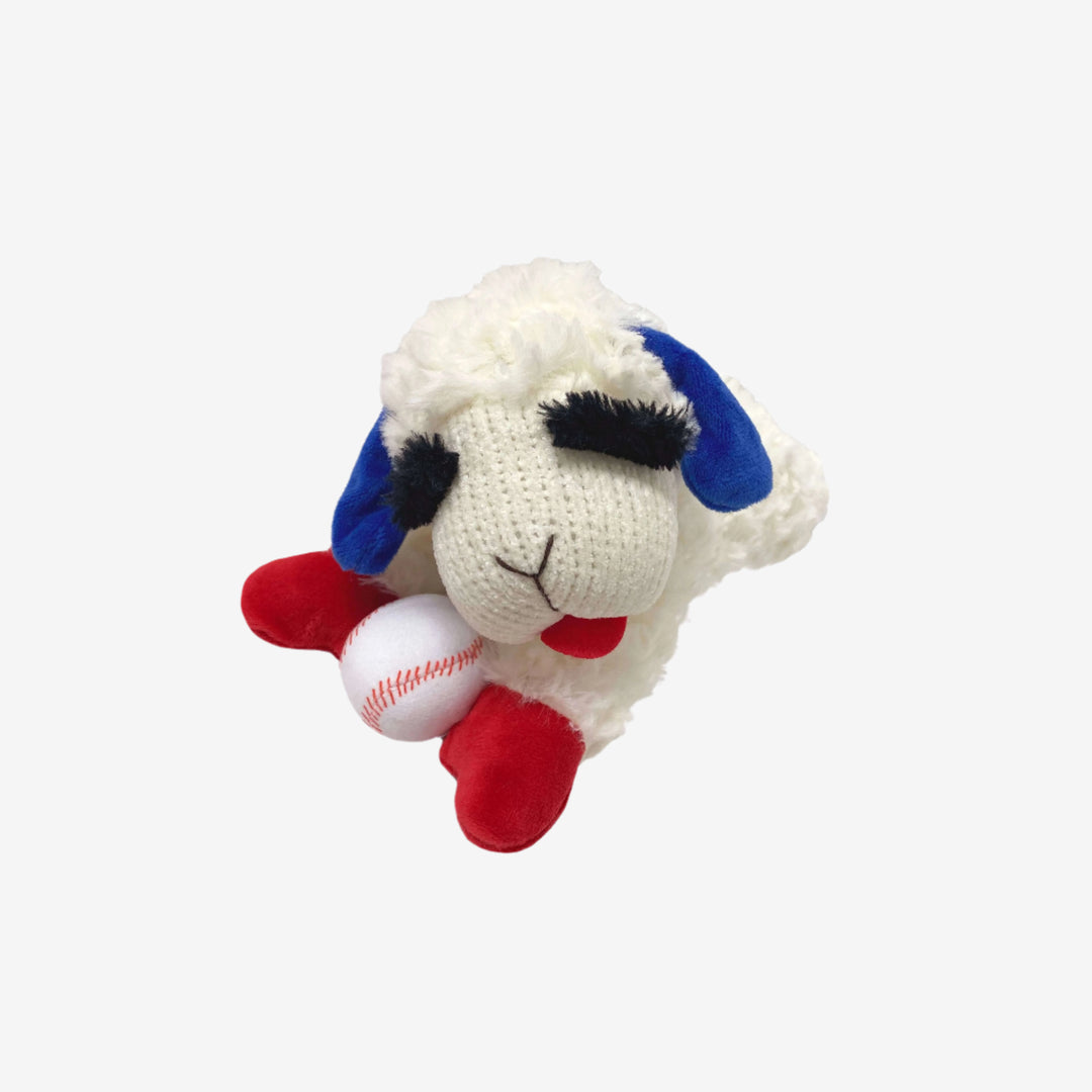 Multipet Baseball Lamb Chop Plush Dog Toy 10.5"