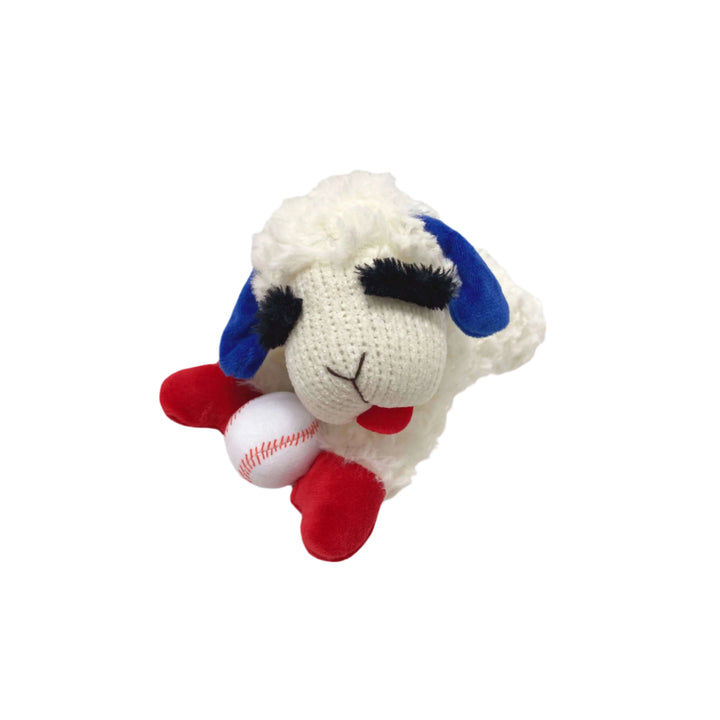 Multipet Baseball Lamb Chop Plush Dog Toy 10.5"