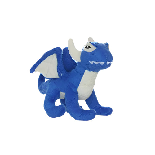 Dragon deep blue dog toy designed for interactive and fetch play, made from durable, pet-safe materials