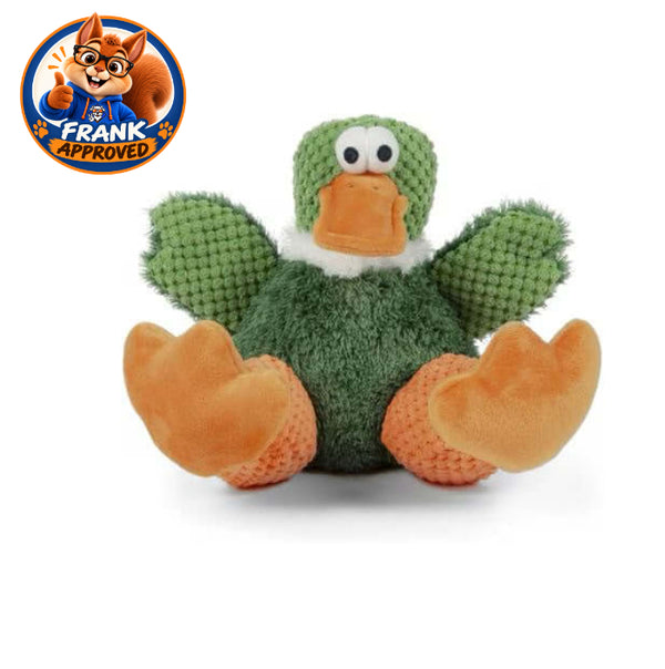 GoDog Checkers Sitting Duck w/Chew Guard Plush Dog Toy Large