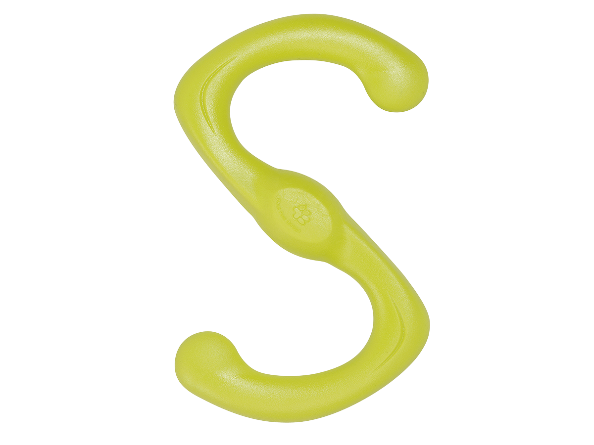 Granny Smith letter 'S' shape on a black background