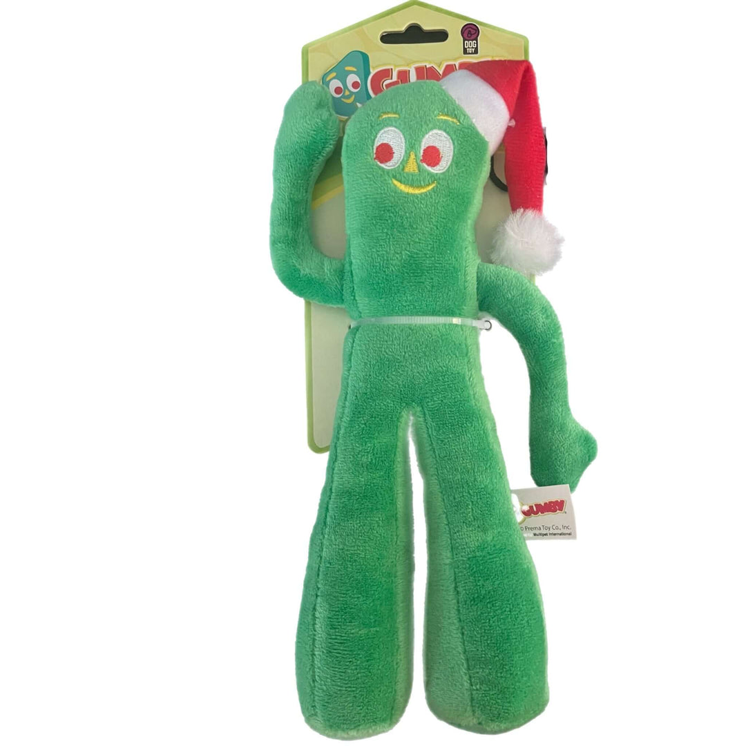 Holiday Gumby® Plush Dog Toy — 9" (with Santa Hat)