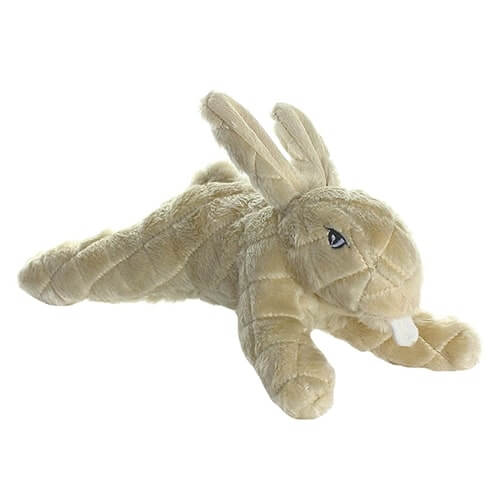 Plush toy resembling a rabbit on a white background