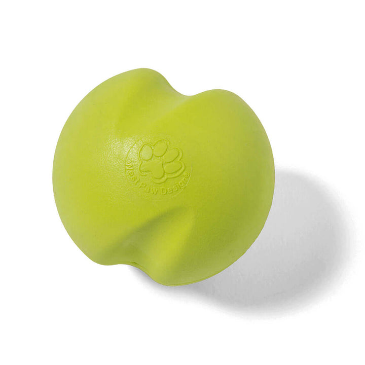 Green dog toy with a brand logo on a white background
