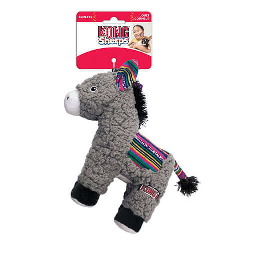 KONG Sherps Donkey Plush Dog Toy (Squeaker + Crinkles)