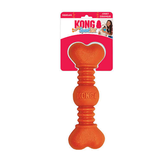 KONG SqueakStix Wigglerz Large 12" Dog Toy (Orange)
