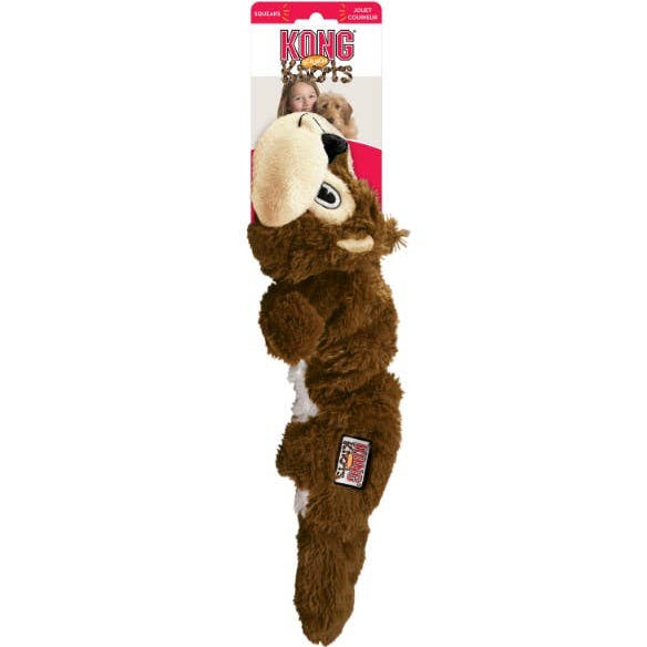 KONG Knots squirrel plush dog toy with squeaker for dogs and aggressive chewers