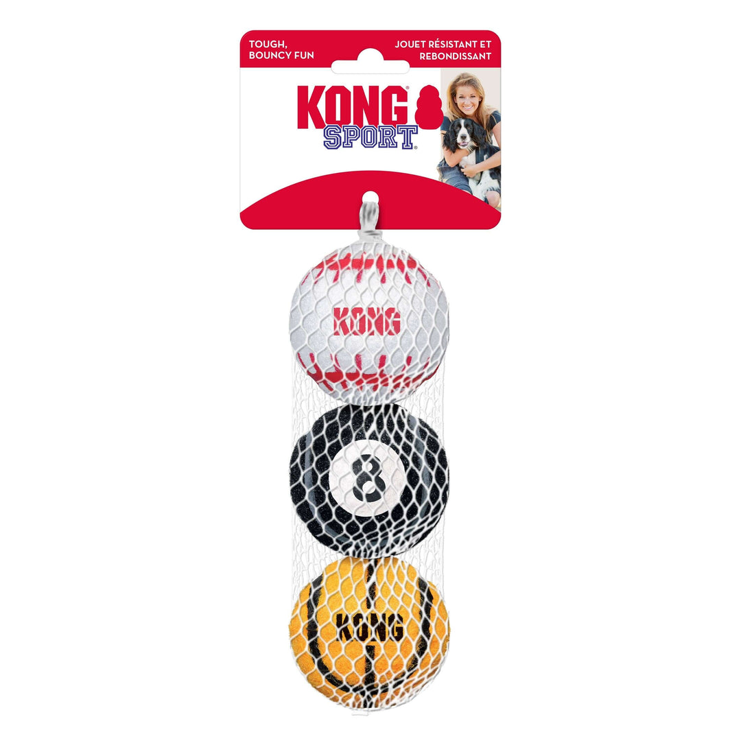 Kong Sport dog toy set with three balls on a white background