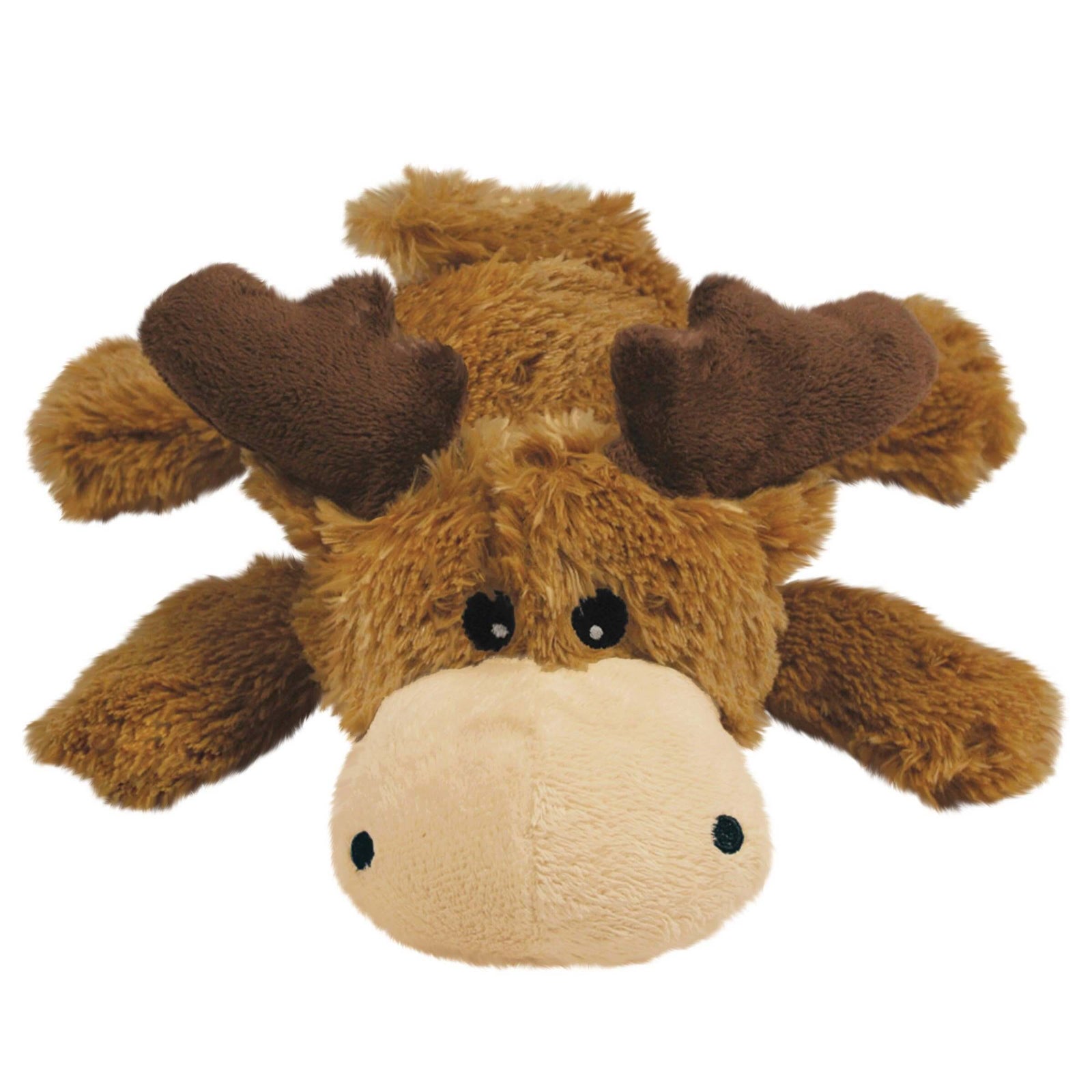 Plush moose toy on a white background