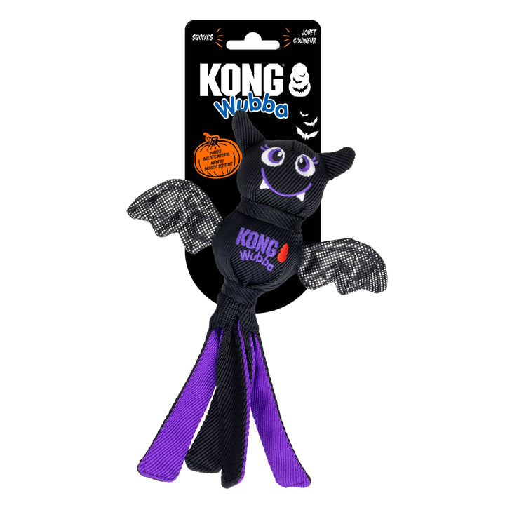 Kong Wubba Halloween bat toy on a white background