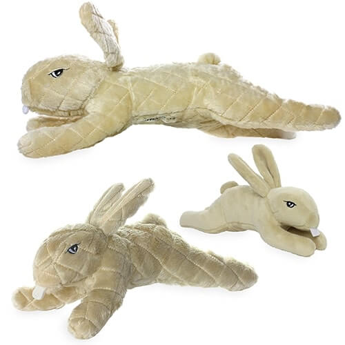 Three plush dog toy rabbit animals on a white background