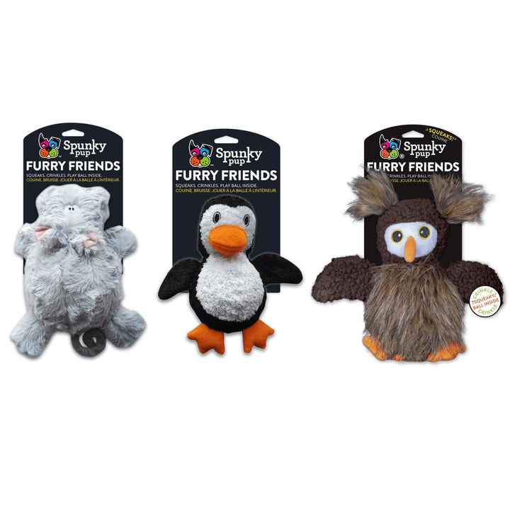 Furry Friends 2-in-1 Plush and Ball Squeaker by Spunky Pup