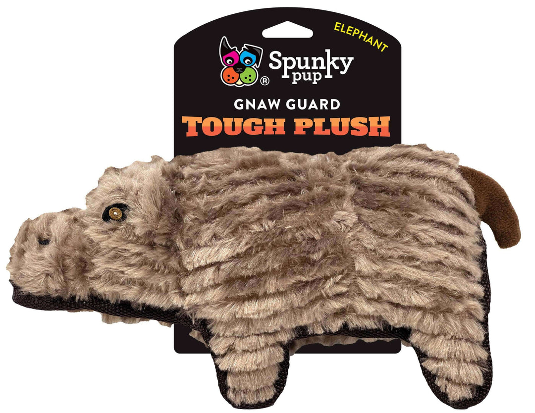 Spunky Pup Gnaw Guard hippo dog toy, featuring a durable tough plush design, perfect for chewing and interactive playtime.