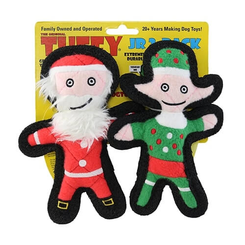 Tuffy Jr Holiday Gingerbread Man & Santa 2 Pack