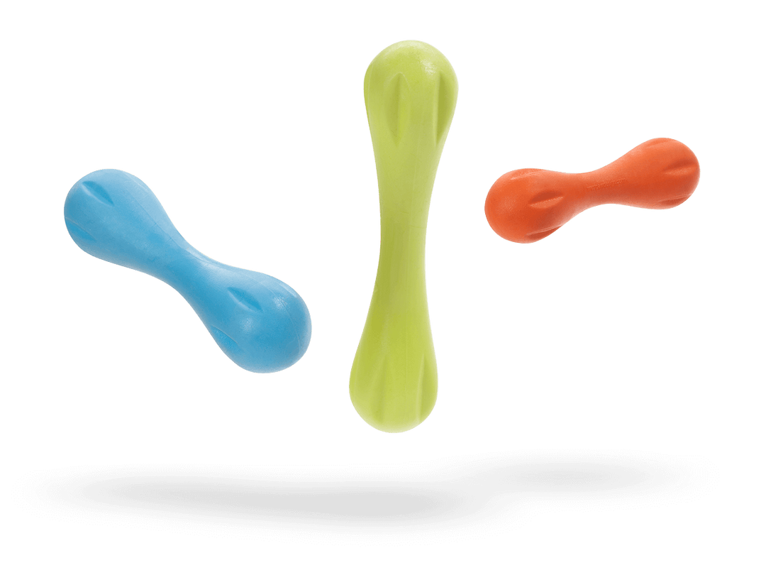 Three colorful gel-like shapes on a black background