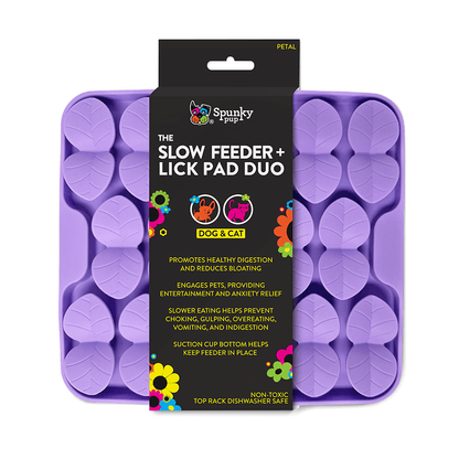 Spunky Pup Slow Feeder &amp; Lick Pad Combo: Petal