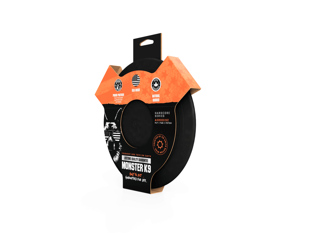 Black and orange packaging of a product with visible branding on a white background