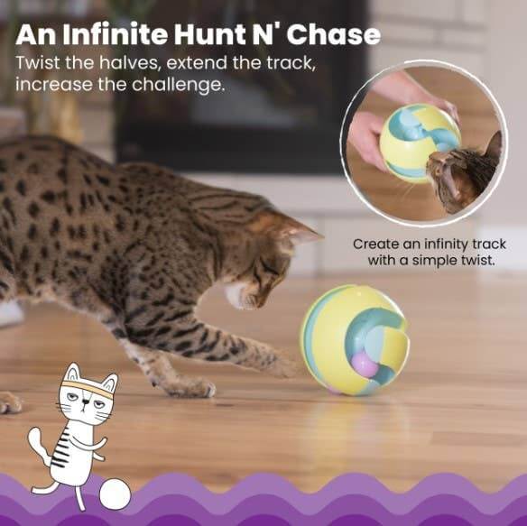 Catstages Twist-A-Ball Track Cat Toy Green