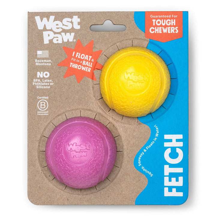 Boundr® 2-Pack Dog Toy Ball for Play, Chew, and Fetch: Dandelion/Hot Pink