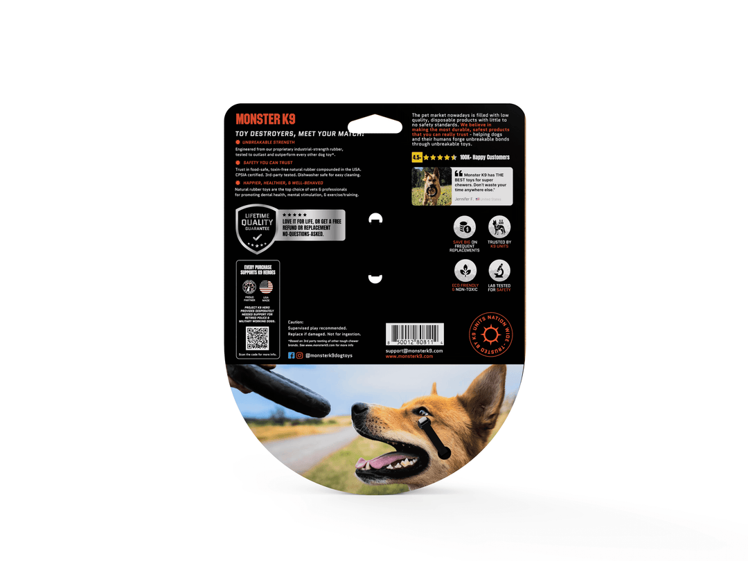Monster K9 Black Chew Ring - Heavy Duty