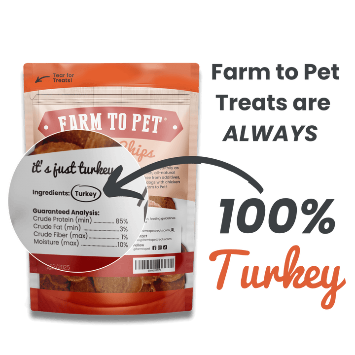 Farm to Pet Turkey Chips Dog Treats 12oz