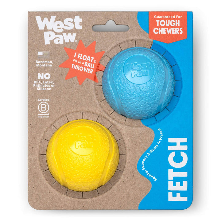 Boundr® 2-Pack Dog Toy Ball for Play, Chew, and Fetch: Aqua/Dandelion