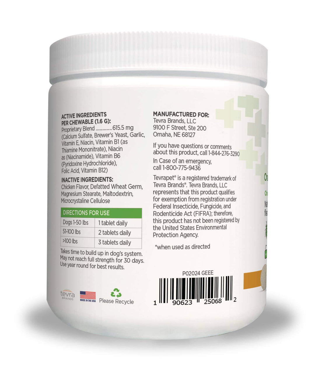 Vetality Naturals Oral Flea & Tick Chews for Dogs 120 ct