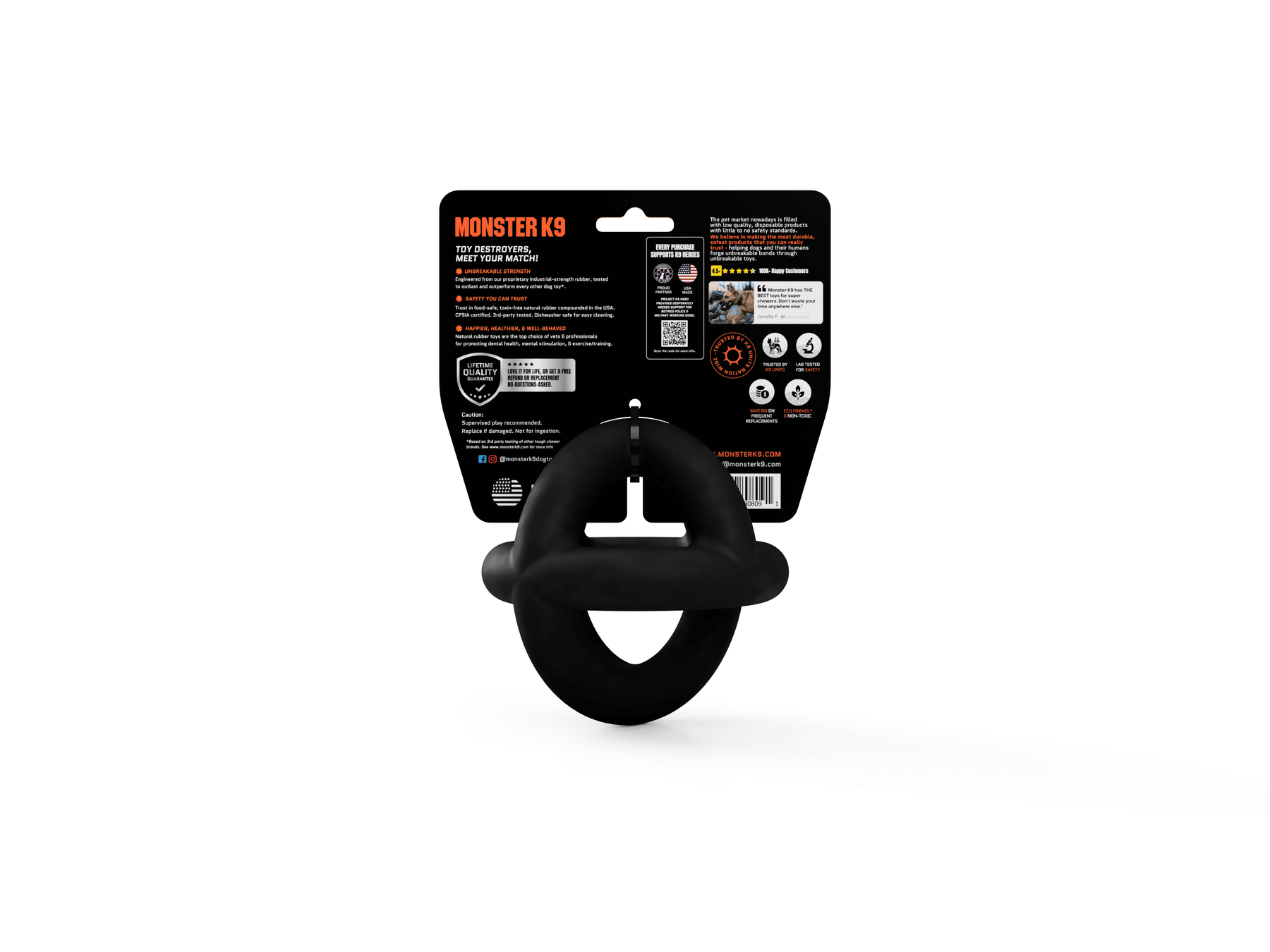 Monster K9 Black Ring Ball - TOP SELLER
