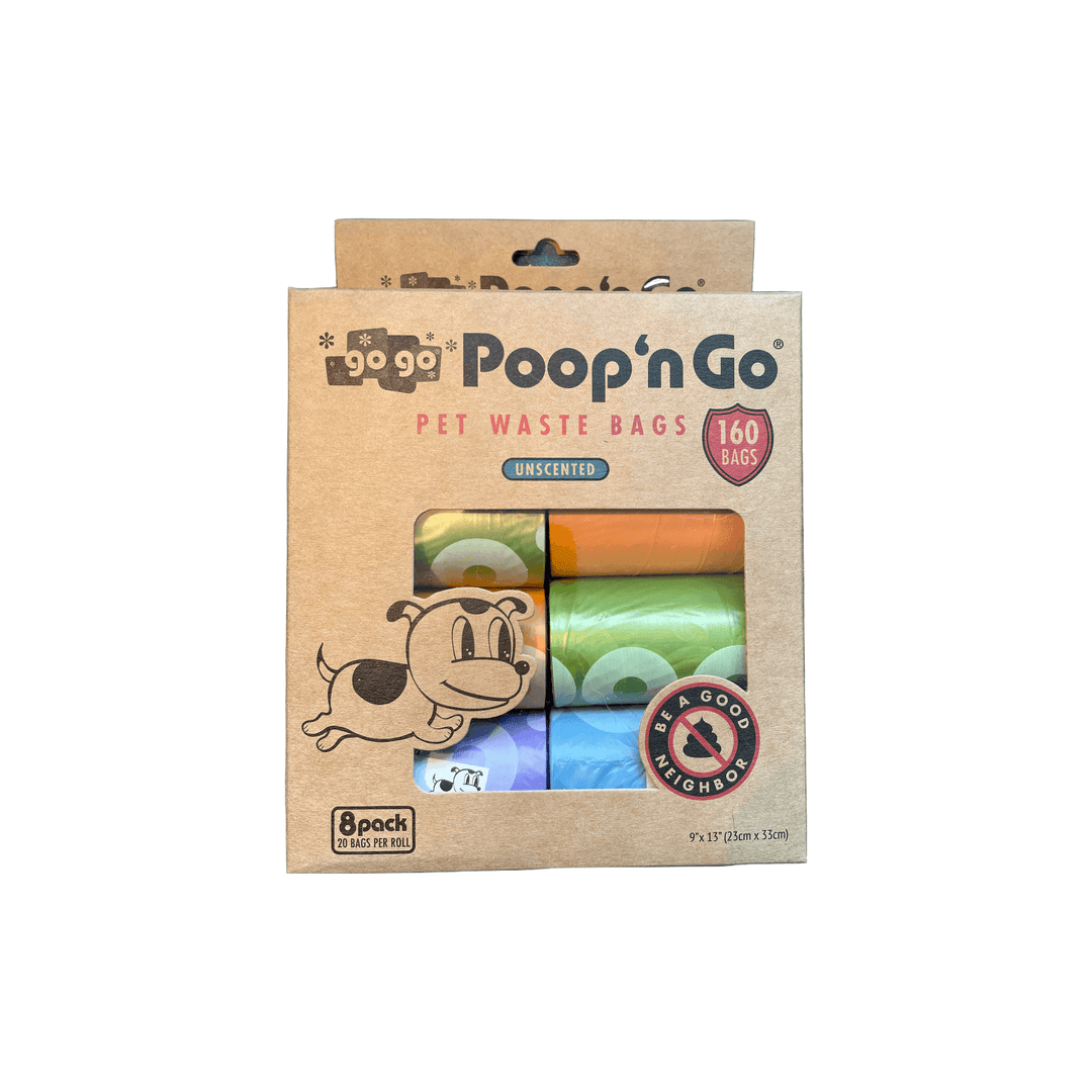 Poop 'n Go® Pet Waste Bags, 8 Rolls, Unscented, by GoGo