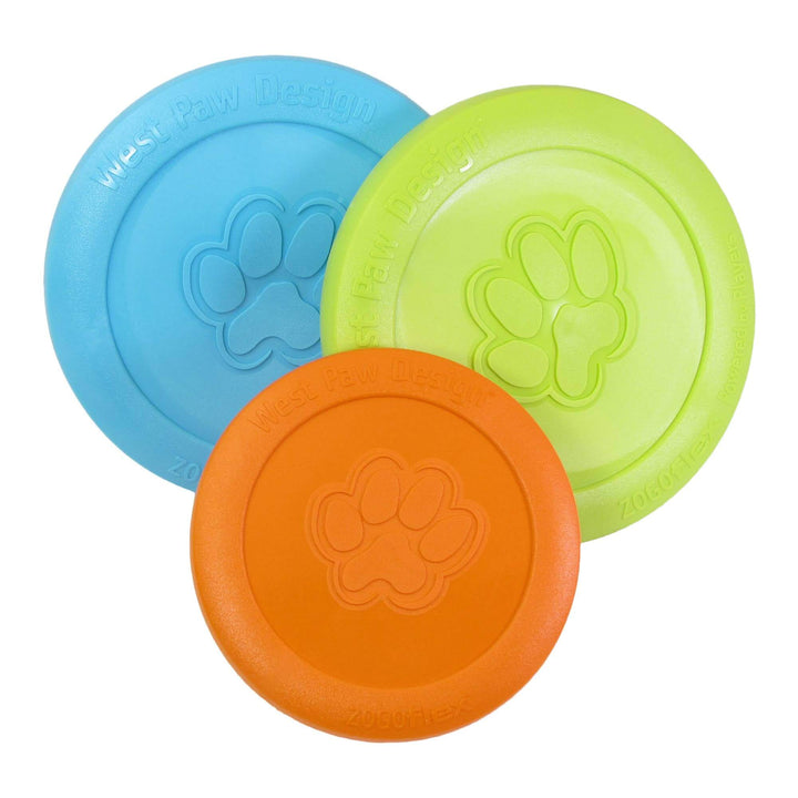 West Paw Zisc® Flying Disc Fetch Dog Toy: Aqua Blue / Large
