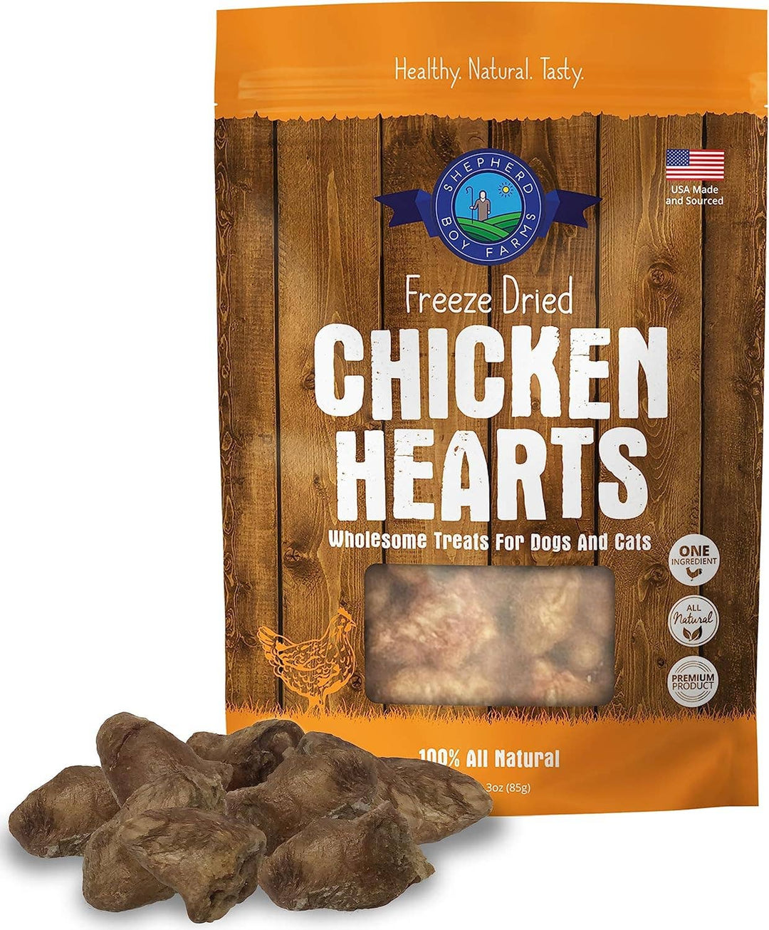 Freeze Dried Chicken Heart Treats: 8oz