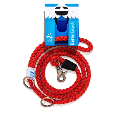 Recycled Ocean Plastic - BETTERLEASH: Royal Red, Large