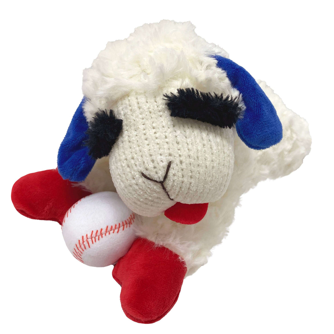 Multipet Baseball Lamb Chop Plush Dog Toy 10.5"