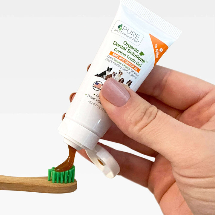 Tooth Gel and Bamboo Toothbrush for Large Dogs - Organic