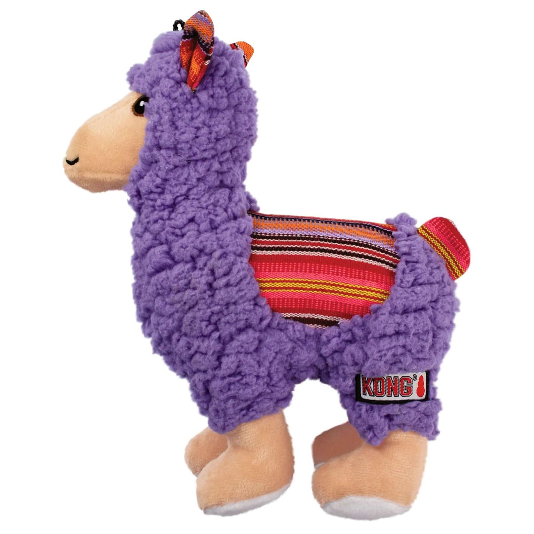 KONG Sherps Llama Plush Dog Toy (Squeaker + Crinkles)