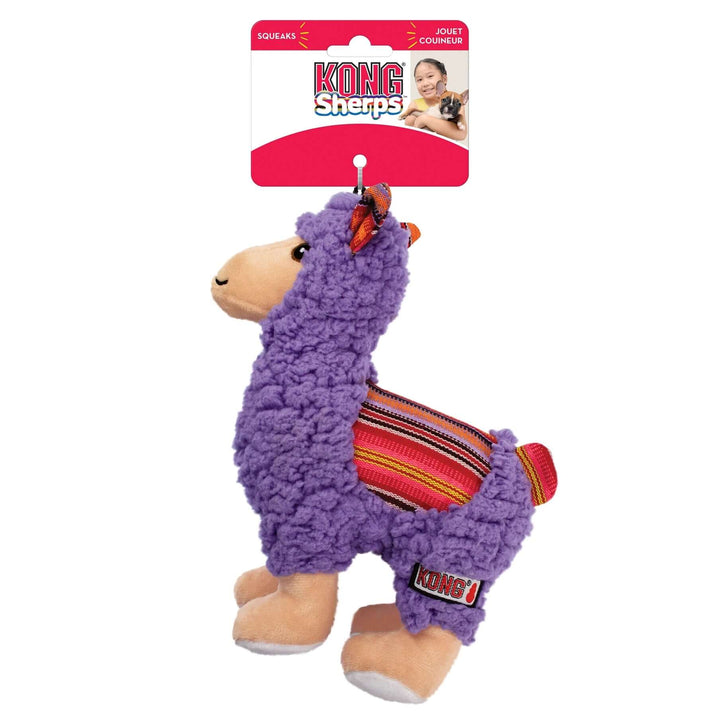 KONG Sherps Llama Plush Dog Toy (Squeaker + Crinkles)