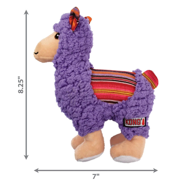 KONG Sherps Llama Plush Dog Toy (Squeaker + Crinkles)