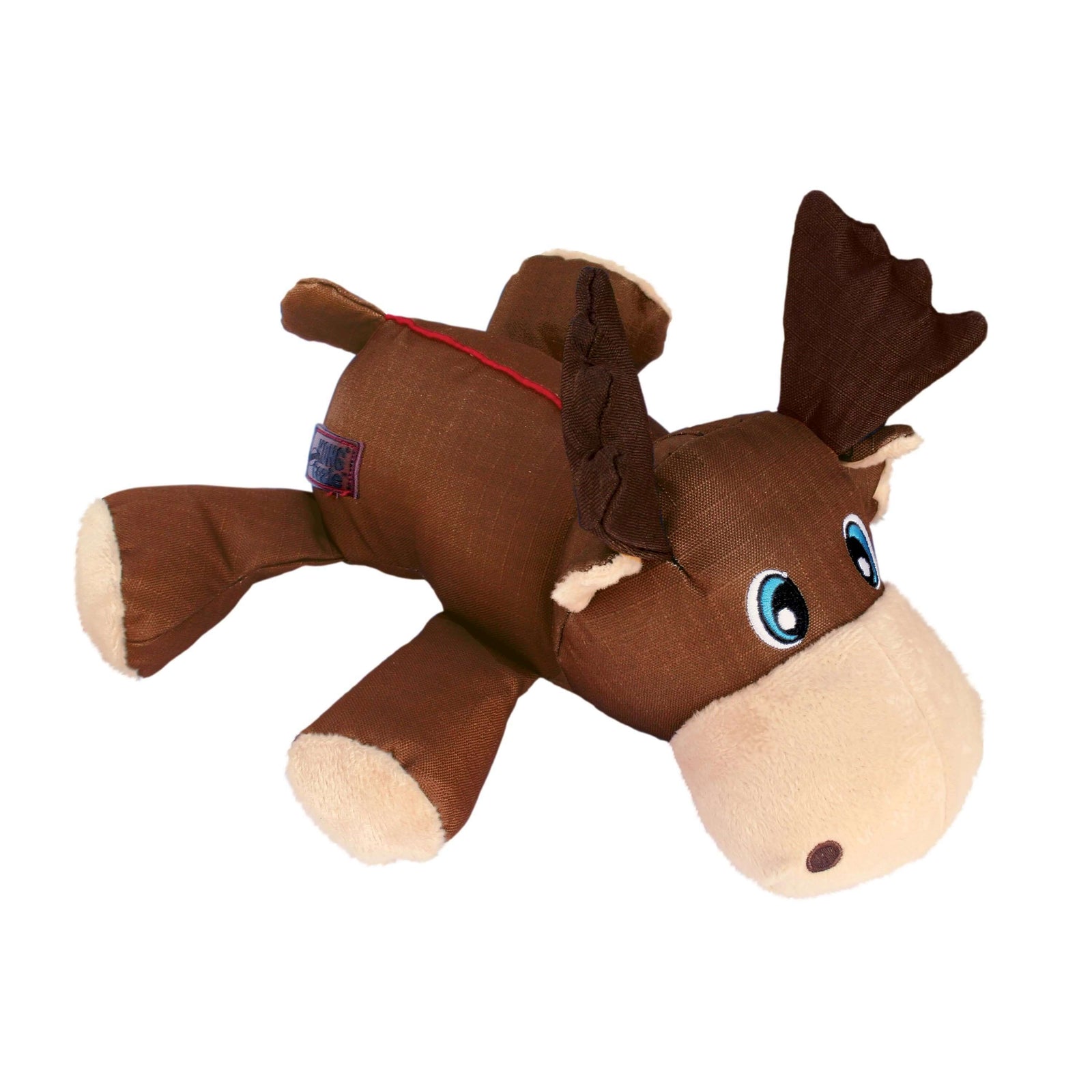 Plush toy reindeer on a white background
