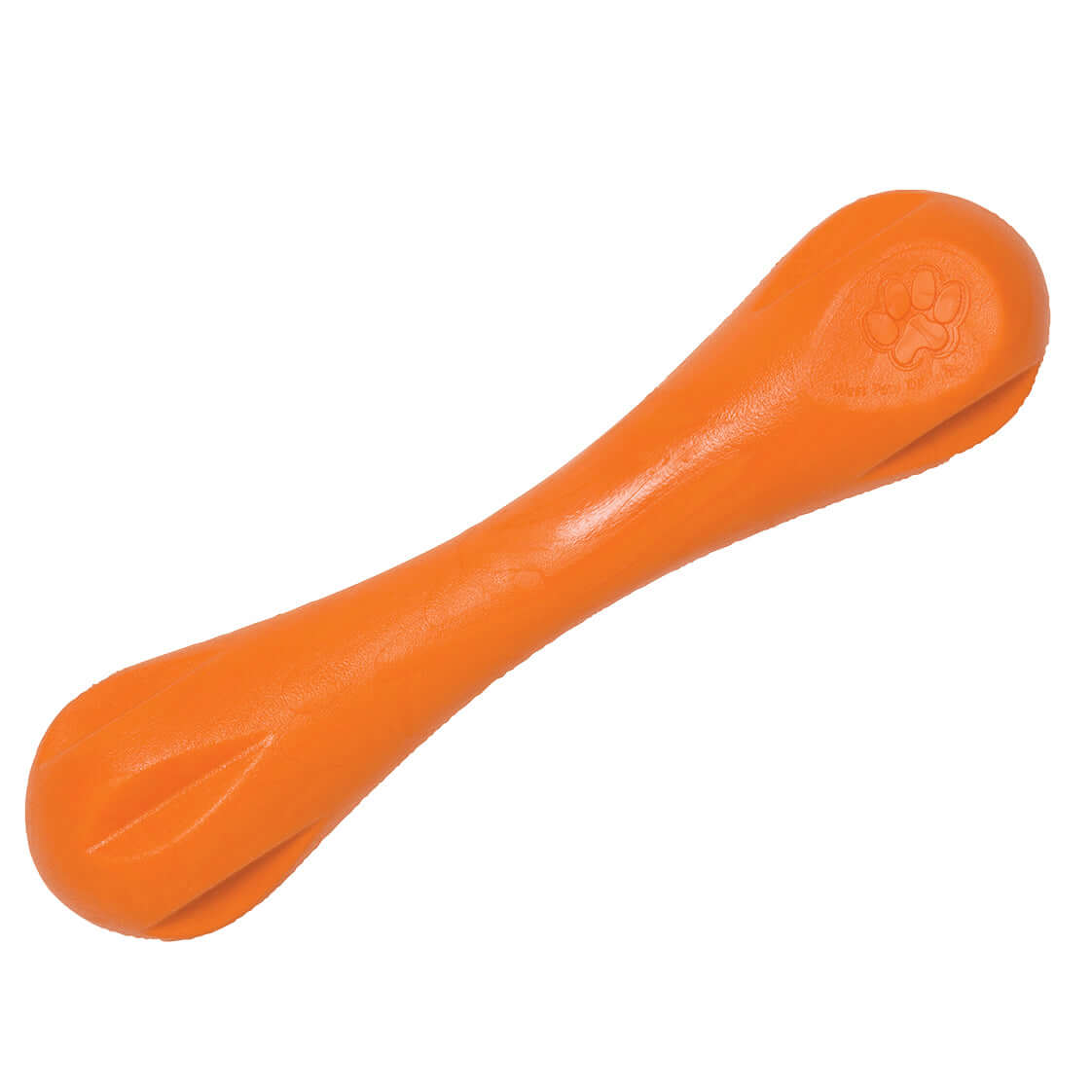 Orange dog toy on a white background